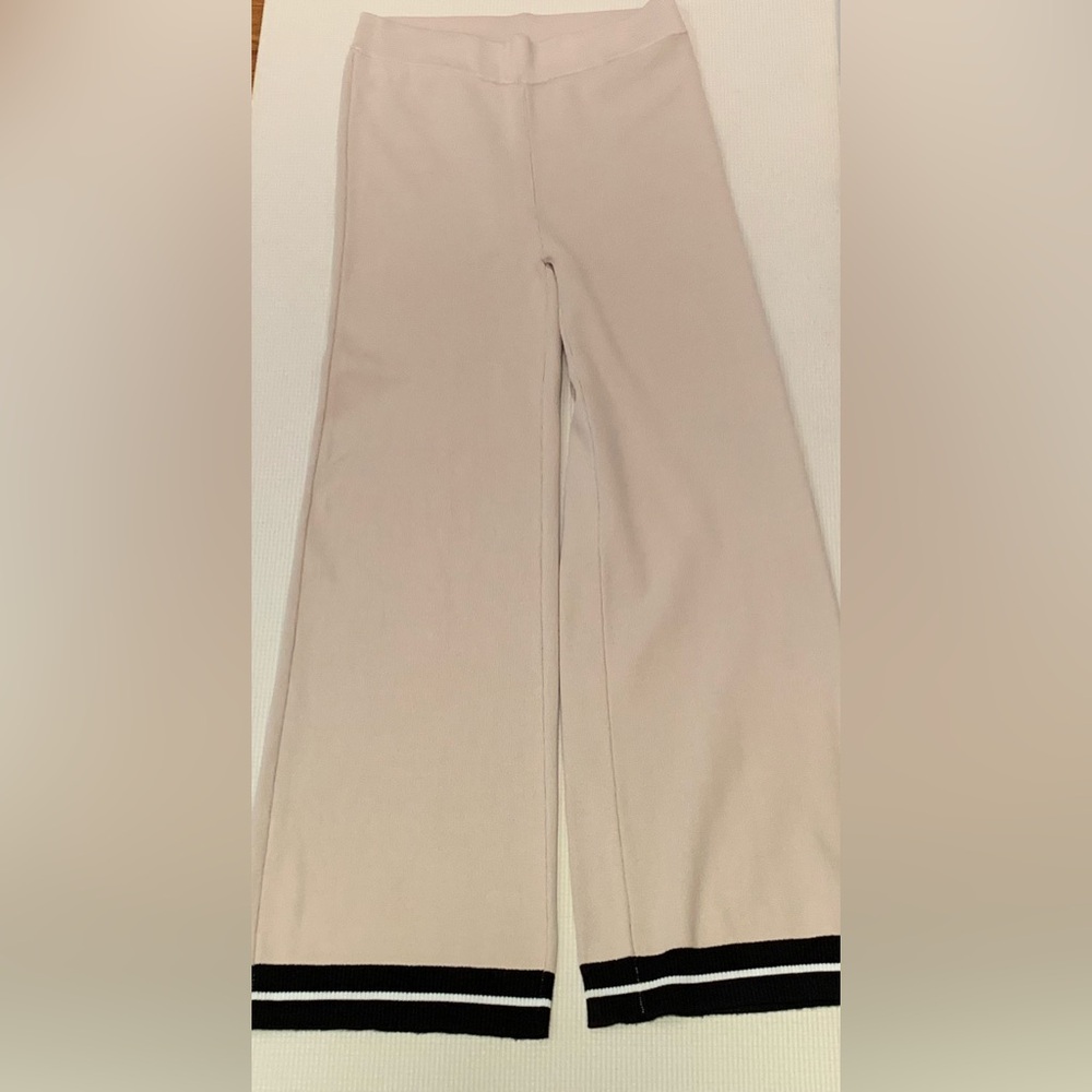 House of Harlow 1960 Wide Leg Knit Pants Beige/Black, Size S
